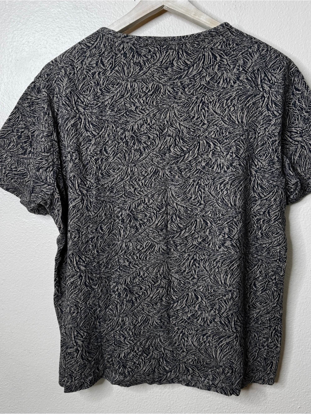 Theory Shirt Mens XL Jacquard Palm Crewneck Short Sleeve Minimalist Casual - Picture 6 of 6